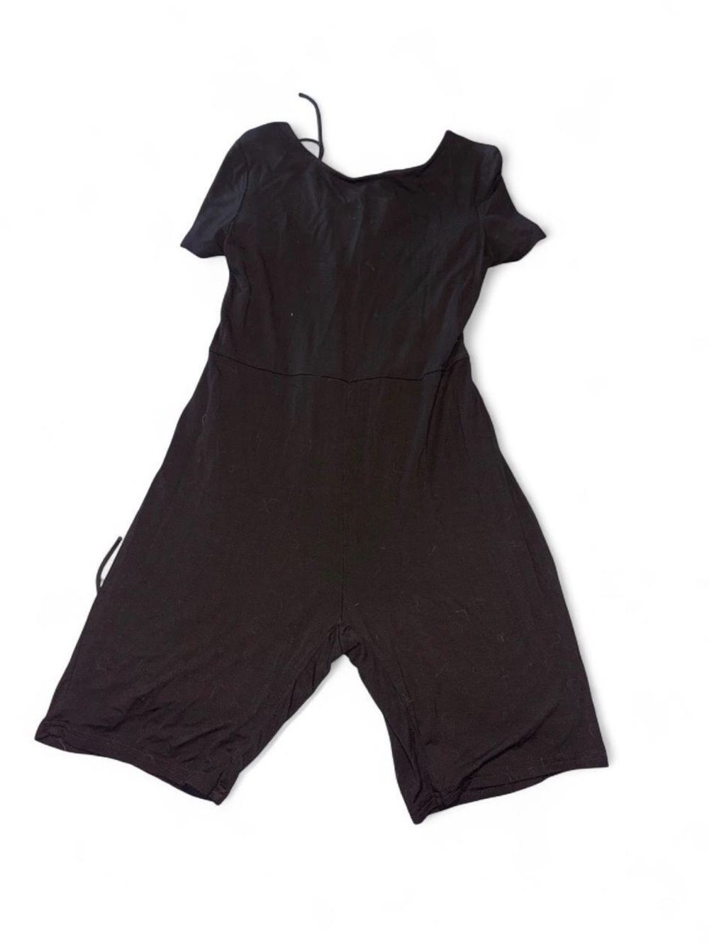 SHEIN Black Short-Sleeve Romper Jumpsuit